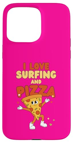 Surfing Design, ich liebe Surfen und Pizza Hülle für iPhone 15 Pro Max von Surfing Stuff