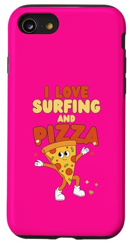 Surfing Design, ich liebe Surfen und Pizza Hülle für iPhone SE (2020) / 7 / 8 von Surfing Stuff