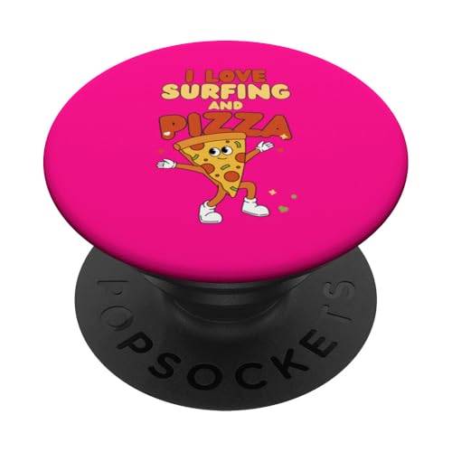 Surfing Design, ich liebe Surfen und Pizza PopSockets Klebender PopGrip von Surfing Stuff