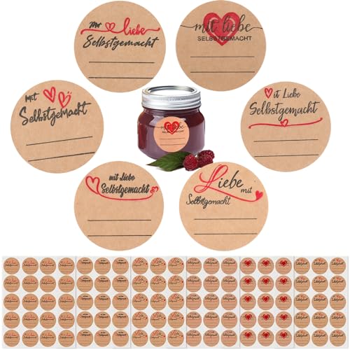 Surflyee 960 Stück Marmeladen Aufkleber, Etiketten Selbstklebend, 3.8CM Aufkleber Marmeladengläser, Etiketten zum Beschriften, Handmade Aufkleber für Flaschen, Bäckereiverpackungen, Briefumschläge von Surflyee