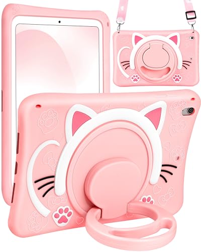 SurgeCraft Schutzhülle für iPad Air 3. Generation, Pro 10,5 Zoll (26,7 cm), niedliche Katze, Mädchen, Kawaii, Mädchen, mit Gurt und Griff, Ständer, weiche Silikonhüllen für Apple iPad Air 3, Pro 10,5 von SurgeCraft