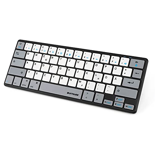 SurnQiee Bluetooth Tastatur mit 64 Tasten 60% kompakte tragbare kabellose Tastatur, kompatibel mit MacBook, iMac, iPhone und iPad (Schwarz) von SurnQiee