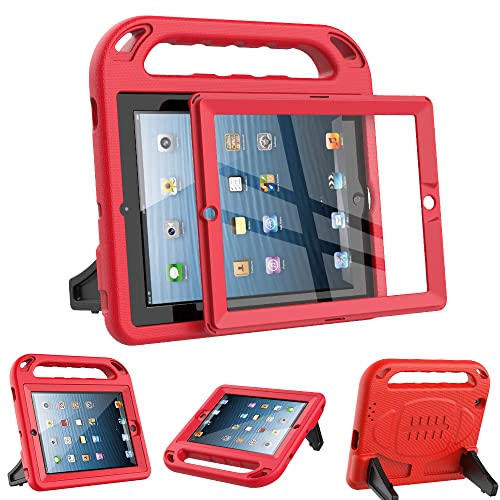 Surom Kinder-Schutzhülle für iPad 2 / 3 / 4, integrierter Displayschutz, stoßfester Griff, kinderfreundliche Schutzhülle für iPad 2. / 3. / 4. Generation, Rot von Surom