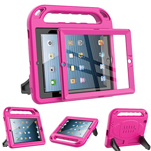 Surom Schutzhülle für Kinder mit integriertem Displayschutz, stoßfester Griff, Standfunktion, für iPad 2 / 3 / 4, Rosa von Surom