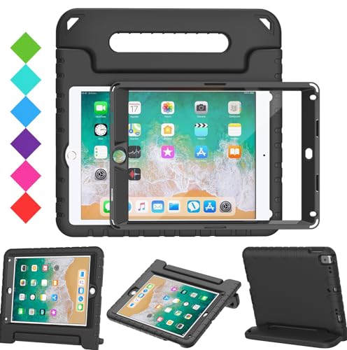 Surom Schutzhülle für iPad 24,6 cm (9,7 Zoll), stoßfest, leicht, mit Griff, ideal für Kinder Schwarz von Surom