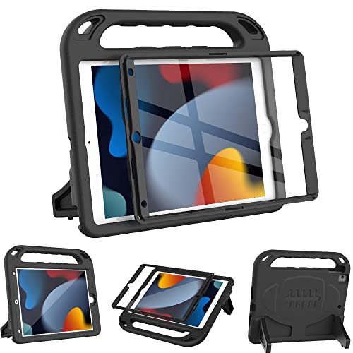 Surom Schutzhülle mit integriertem Displayschutz für iPad 10,2 Zoll 2021/2020/2019 (9./8./7. Gen), leicht, stoßfest, Griff, Ständer, Kinderhülle für 2021/2020/2019, iPad 10.2, iPad Air 3 10.5 2019, von Surom