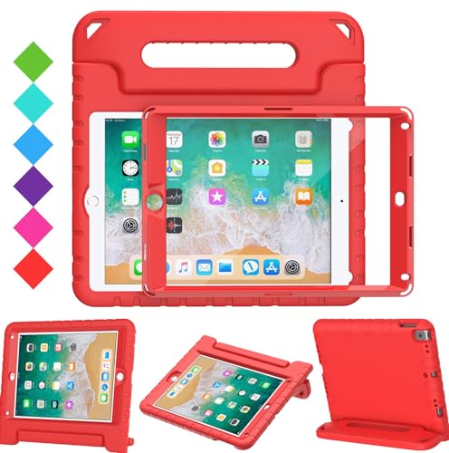 Surom Schutzhülle für iPad 24,6 cm (9,7 Zoll), stoßfest, leicht, mit Griff, ideal für Kinder rot von Surom