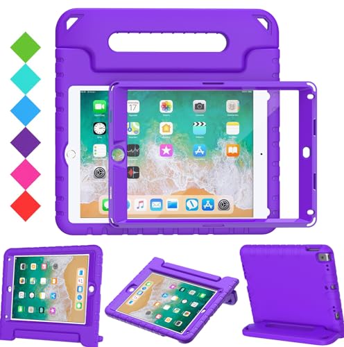 Surom Schutzhülle für iPad 24,6 cm (9,7 Zoll), stoßfest, leicht, mit Griff, ideal für Kinder violett von Surom