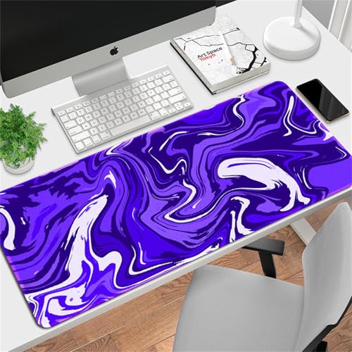Surwin Gaming Mauspad Groß Multifunktionales Office Mousepad, Laptop Schreibunterlage, Mauspads mit Abstrakt flüssig Motiv, für Computerbüro, kabellose Maus (Lila,1000x500mm) von Surwin