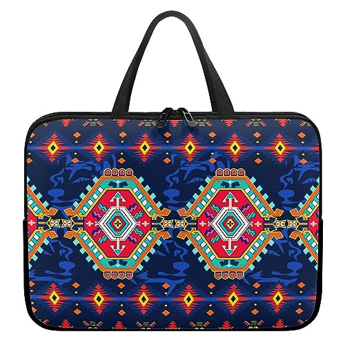 Surwin Laptop Hülle Tasche, Exotisch Stil Laptop Hüllen Wasserdicht Stoßfest Laptoptasche mit Griff und Reißverschluss Laptophülle Langlebig Rundumschutz Notebook Sleeve (Dunkelblau,10 Zoll) von Surwin