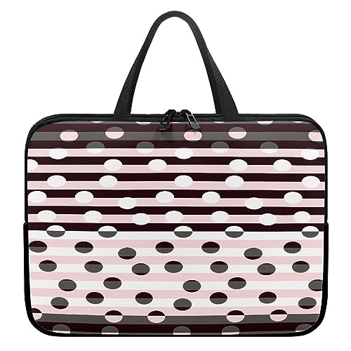 Surwin Laptop Hülle Tasche, Geometrisch Stil Laptop Hüllen Wasserdicht Stoßfest Laptoptasche mit Griff und Reißverschluss Laptophülle Rundumschutz Notebook Sleeve (Polka Dots 1,17 Zoll) von Surwin