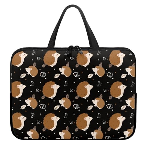 Surwin Laptop Hülle Tasche, Igel Muster Laptop Hüllen Wasserdicht Laptoptasche mit Griff und Reißverschluss Laptophülle Stoßfest Notebook Sleeve Rundumschutz (Kiefernzapfen,13 Zoll) von Surwin