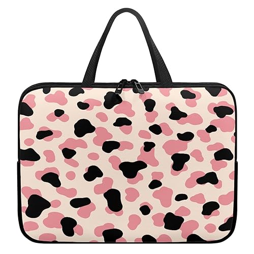 Surwin Laptop Hülle Tasche,Kuh Muster Laptop Hüllen Wasserdicht Stoßfest Laptoptasche mit Griff und Reißverschluss Laptophülle Rundumschutz Notebook Sleeve Notebooktasche (Kuh Muster,17 Zoll) von Surwin