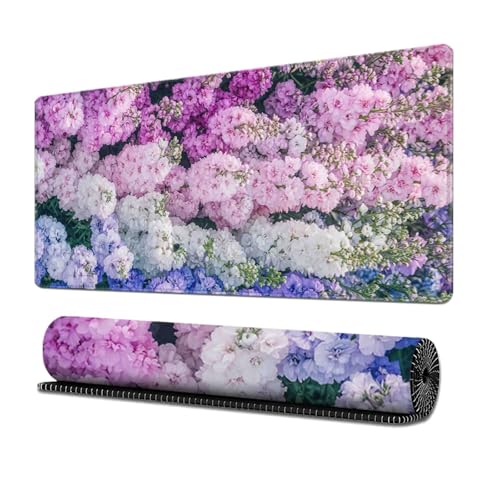 Surwin Mauspad Groß, Floral Muster Mouse Pad Gaming Office Mousepad Mauspads Gaming Mat Pad rutschfest Desk Mat - Verbessert Präzision und Geschwindigkeit (Blume,400x900mm) von Surwin