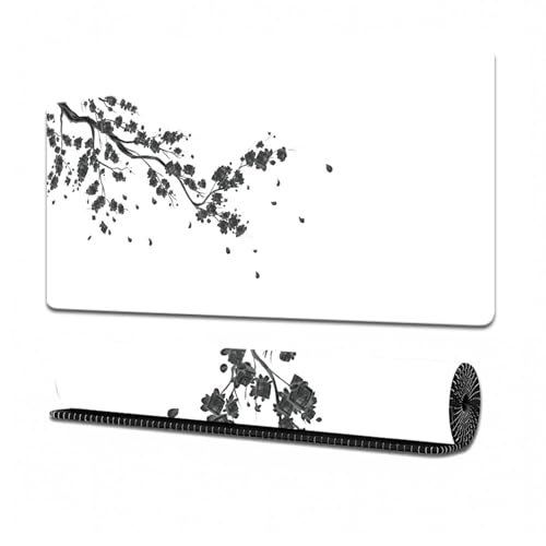 Surwin Mauspad Groß, Pflaumenblüte Muster Mouse Pad Gaming Office Mousepad Mauspads Gaming Mat Pad rutschfest Desk Mat - Verbessert Präzision und Geschwindigkeit (300x600mm,Pflaumenblüte) von Surwin