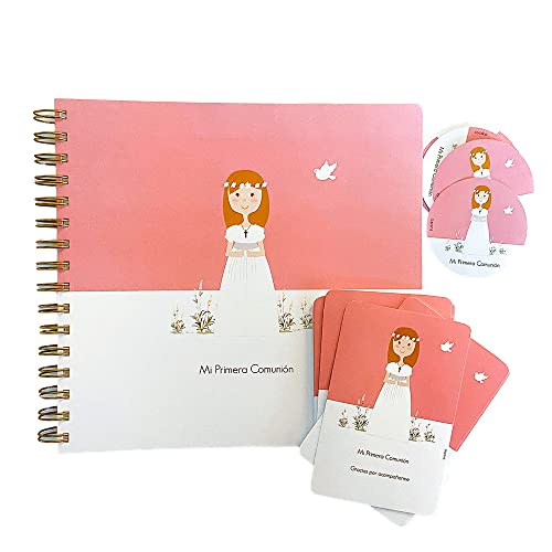 Susiko Kommunions-Set für Mädchen, 20 Erinnerungen + 1 Album + 10 runde Geschenk-Aufkleber | Premium Qualität und liebevolles Design von Susiko