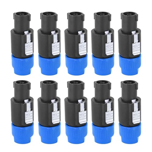 SustVita 10Pcs Leacherplug -Adapter, C - NL4FC Speakon -Kabelanschluss, wettersicherer 4 -Pin -Audioanschluss für eine verbesserte Schallleistung (Blau) von SustVita