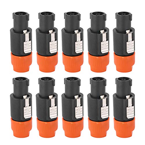 SustVita 10Pcs Leacherplug -Adapter, C - NL4FC Speakon -Kabelanschluss, wettersicherer 4 -Pin -Audioanschluss für eine verbesserte Schallleistung (Orange) von SustVita