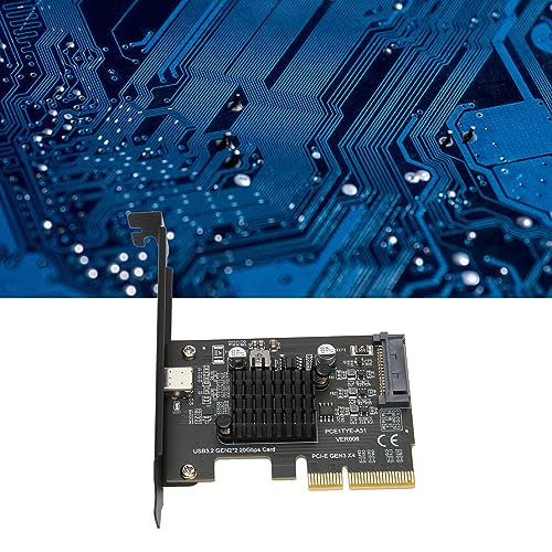 SustVita Typ C 20gbit / s PCIe -Karte USB 3.2 Gen 2 Expansionskarte für Desktop -PC, ASM3242 Hauptsteuerung mit SATA 15PIN -Strom von SustVita