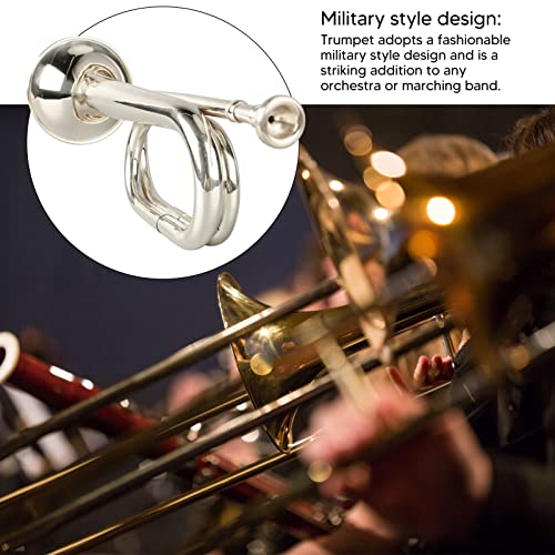 Sustvita Easy Play Trompete, C Key Messing Military Style Style mit Mundstück - ideal für Anfänger und Orchester (Silver) von SustVita