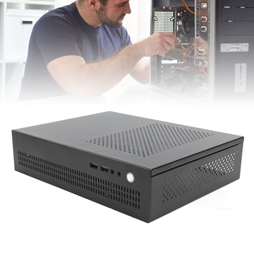 Sustvita Small ITX Computer Case, Compact Steel Design mit USB 2.0 -Anschlüssen, unterstützt SSD und 50 mm CPU -Kühler, verbesserte Kühlleistung für Spieler von SustVita