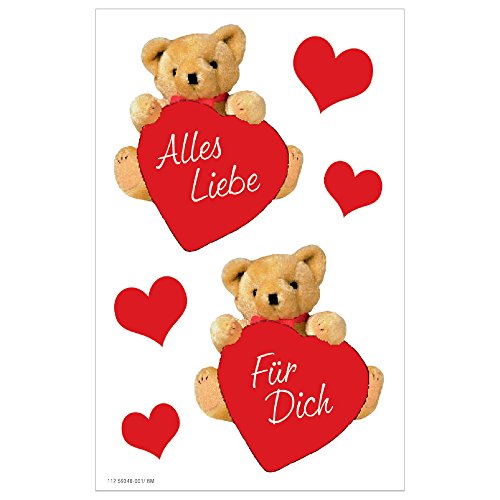 Susy Card 11259348 Sticker Liebe 1.12, FSC, 3 Bogen selbstklebend von Susy Card