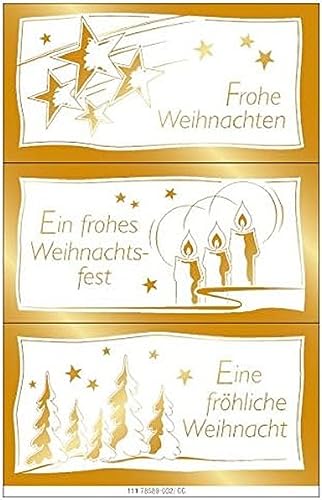 Susy Card 40002514 Sticker, selbstklebend, Bogengröße 8 x 12, 5 cm, 1 Bogen Eingeschweißt, Motiv: Frohe Weihnachten von Susy Card