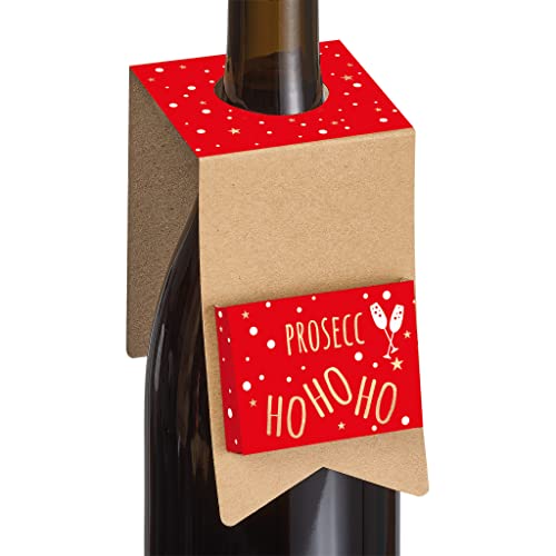 Susy Card 40049885 Weihnachts-Flaschenanhänger Prosecc Ho ho ho, FSC, 10 Stück von Susy Card