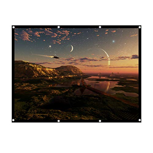 Sutinna Projektorvorhang, 60-100 Zoll tragbarer Faltbarer, knitterfreier weißer Projektorvorhang 4: 3 HD-Projektionsbildschirm Filmvorhang für den Außenbereich(60in) von Sutinna