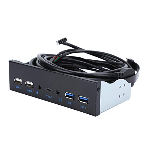 USB 3.0 Hub, PC-Frontplattenadapter, Mit High Definition Audio und Mikrofonanschluss, 2 Anschlüsse USB 3.0 + 2 Anschlüsse USB 2.0 High Definition Audio Interface für Computer von Sutinna