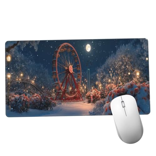 Mauspad Blau Schreibtisch Unterlegmatte XXL 1000x400x3mm Desk Protector Matte mit Anti-Rutsch Basis,Mouse Pad Wasserdicht und Langlebig,für Gaming,Verbessert Präzision Geschwindigkei Riesenrad Y1488 von Suuiizaa