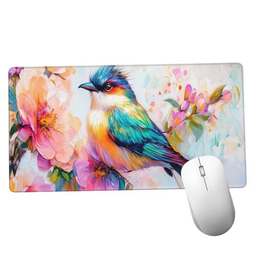 Mauspad Bunt Mousepad XXL 1000x400x3mm Mauspad gaming Vernähte Kanten Wasserdicht Anti-Rutsch, Tischunterlage Size Groß, Erweiterter Schreibtisch Schutz Schreibtischunterlage für Office Vogel Y1243 Mauspad Bunt Mousepad XXL 1000x400x3mm Mauspad gaming Vernähte Kanten Wasserdicht Anti-Rutsch, Tischunterlage Size Groß, Erweiterter Schreibtisch Schutz Schreibtischunterlage für Office Vogel Y1243 von Suuiizaa