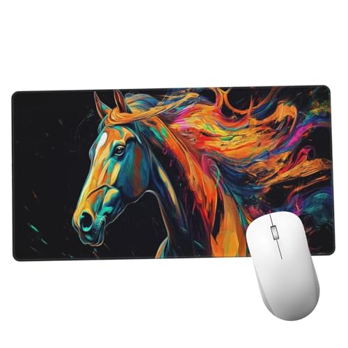 Mauspad Bunt Mousepad XXL 600x300x3mm Mauspad gaming Vernähte Kanten Wasserdicht Anti-Rutsch, Tischunterlage Size Groß, Abwaschbar, Erweiterter Schreibtisch Schutz Schreibtischunterlage Pferd Y1273 Mauspad Bunt Mousepad XXL 600x300x3mm Mauspad gaming Vernähte Kanten Wasserdicht Anti-Rutsch, Tischunterlage Size Groß, Abwaschbar, Erweiterter Schreibtisch Schutz Schreibtischunterlage Pferd Y1273 von Suuiizaa