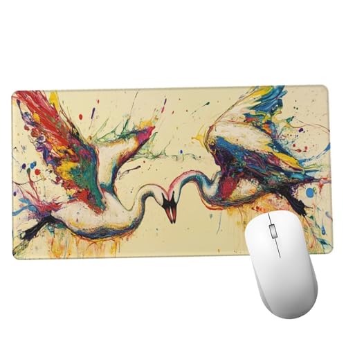 Mauspad Farbe Schreibtisch Unterlegmatte XXL 600x300x3mm Desk Protector Matte mit Anti-Rutsch Basis, Mouse Pad Wasserdicht und Langlebig, für Gaming, Verbessert Präzision Geschwindigkei Linie Y1322 von Suuiizaa