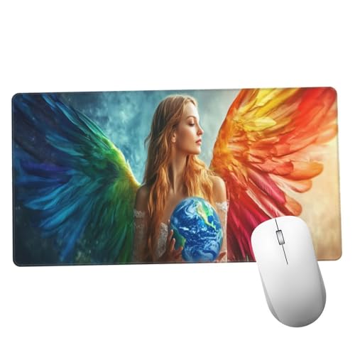 Mauspad Farbenfroh Schreibtisch Unterlegmatte XXL 1200x600x3mm Desk Protector Matte mit Anti-Rutsch Basis,Mouse Pad Wasserdicht und Langlebig,für Gaming,Verbessert Präzision Geschwindigkei Fee Y1282 von Suuiizaa