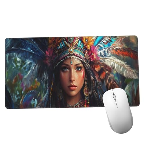 Mauspad Feder Schreibtisch Unterlegmatte XXL 1000x400x3mm Desk Protector Matte mit Anti-Rutsch Basis, Mouse Pad Wasserdicht und Langlebig, für Gaming, Verbessert Präzision Geschwindigkei Frau Y1266 von Suuiizaa