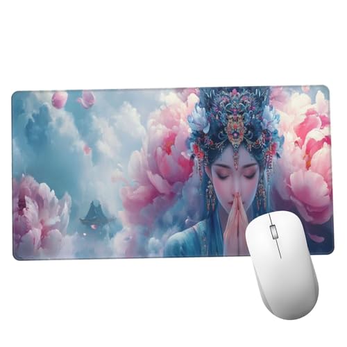 Mauspad Fee Schreibtisch Unterlegmatte XXL 800x300x3mm Desk Protector Matte mit Anti-Rutsch Basis, Mouse Pad Wasserdicht und Langlebig, für Gaming, Büro, Verbessert Präzision Geschwindigkei Rosa Y1086 von Suuiizaa