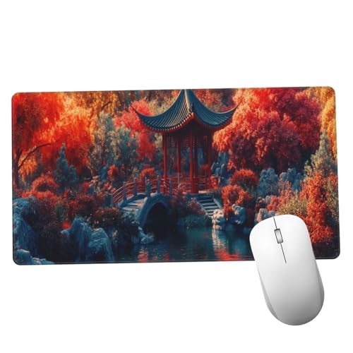 Mauspad Gelb Schreibtisch Unterlegmatte XXL 1000x400x3mm Desk Protector Matte mit Anti-Rutsch Basis, Mouse Pad Wasserdicht und Langlebig, für Gaming, Verbessert Präzision Geschwindigkei Brücke Y958 von Suuiizaa