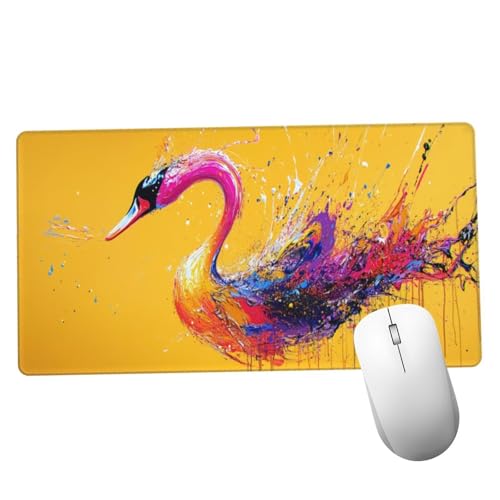 Mauspad Gelb Schreibtisch Unterlegmatte XXL 1200x600x3mm Desk Protector Matte mit Anti-Rutsch Basis, Mouse Pad Wasserdicht und Langlebig, für Gaming, Verbessert Präzision Geschwindigkei Gänse Y1358 von Suuiizaa
