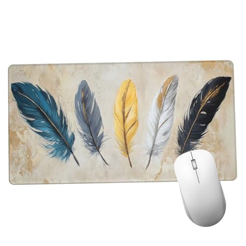 Mauspad Gelb Schreibtisch Unterlegmatte XXL 1600x800x3mm Desk Protector Matte mit Anti-Rutsch Basis, Mouse Pad Wasserdicht und Langlebig, für Gaming, Verbessert Präzision Geschwindigkei Federn Y1360 von Suuiizaa