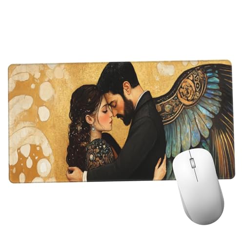Mauspad Gelb Schreibtisch Unterlegmatte XXL 700x400x3mm Desk Protector Matte mit Anti-Rutsch Basis, Mouse Pad Wasserdicht und Langlebig, für Gaming, Verbessert Präzision Geschwindigkei Pärchen Y1364 von Suuiizaa