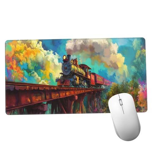 Mauspad Landschaft Schreibtisch Unterlegmatte XXL 1400x600x3mm Desk Protector Matte mit Anti-Rutsch Basis,Mouse Pad Wasserdicht und Langlebig,für Gaming,Verbessert Präzision Geschwindigkei Zug Y1288 von Suuiizaa