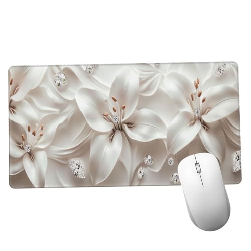 Mauspad Lilie Mousepad XXL 800x300x3mm Mauspad gaming Vernähte Kanten Wasserdicht Anti-Rutsch, Tischunterlage Size Groß, Erweiterter Schreibtisch Schutz Schreibtischunterlage für Office Pflanze Y1439 Mauspad Lilie Mousepad XXL 800x300x3mm Mauspad gaming Vernähte Kanten Wasserdicht Anti-Rutsch, Tischunterlage Size Groß, Erweiterter Schreibtisch Schutz Schreibtischunterlage für Office Pflanze Y1439 von Suuiizaa