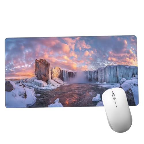 Mauspad Rosa Schreibtisch Unterlegmatte XXL 1600x800x3mm Desk Protector Matte mit Anti-Rutsch Basis,Mouse Pad Wasserdicht und Langlebig,für Gaming,Verbessert Präzision Geschwindigkei Landschaft Y1372 von Suuiizaa