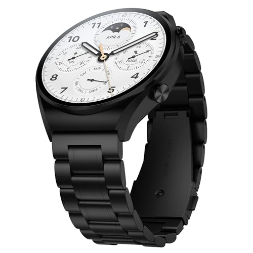 Suuira Armband Kompatibel Mit Xiaomi Watch S2 / S1 Active / S1 Pro, Elegantes Und Klassisches Metallarmband Für Xiaomi Mi Watch Color Sport (Schwarz) von Suuira