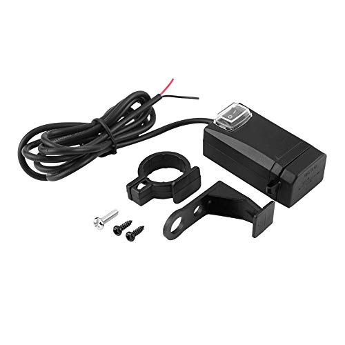 Suuonee Motorrad USB Buchse, 12-24V Universal Motorrad Handy Ladegerät mit Schalter Dual USB QC3.0 Schnellladung von Suuonee