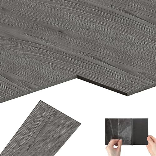 Suusolny 18 Stück Vinylboden PVC Bodenbelag 2,5 m² Selbstklebend Holz-Optik Vinyl Klebefliesen Bodenfliesen Dekor-Dielen Wasserfest Rutschfest - Graphitgrau Suusolny 18 Stück Vinylboden PVC Bodenbelag 2,5 m² Selbstklebend Holz-Optik Vinyl Klebefliesen Bodenfliesen Dekor-Dielen Wasserfest Rutschfest - Graphitgrau von Suusolny