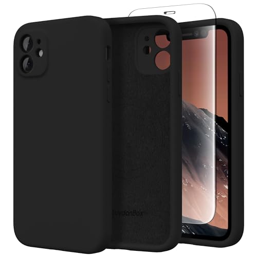 SuydanBox Magnetische Schutzhülle für iPhone 11, Silikon, kompatibel mit MagSafe, [Vollständiger Kameraschutz] [Displayschutzfolie] Schlanke, stoßfeste Schutzhülle für iPhone 11 6,1 Zoll, Schwarz von SuydanBox