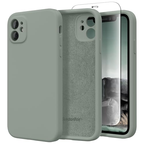 SuydanBox Magnetische Schutzhülle für iPhone 11, Silikon, kompatibel mit MagSafe, [vollständiger Kameraschutz], [Displayschutzfolie] Schlanke, stoßfeste Schutzhülle für iPhone 11 6,1 Zoll, Calke Green von SuydanBox