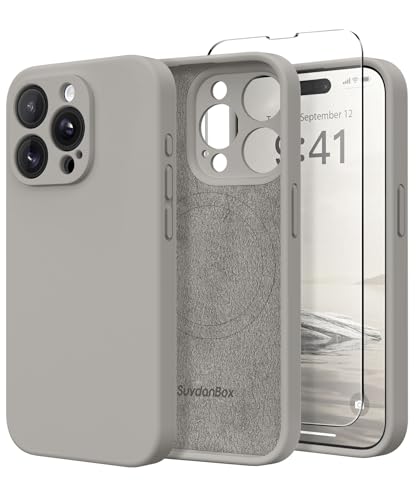 SuydanBox Magnetische Hülle für iPhone 12 Pro Max, kompatibel mit MagSafe, [Vollständiger Kameraschutz] [Displayschutzfolie] Stoßfeste Silikon-Schutzhülle für iPhone 12 Pro Max 6,7 Zoll, Graubraun von SuydanBox